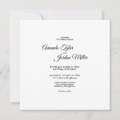 Invitation Carré de calligraphie noir simple Tous un Mariage (Devant)