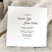 Invitation Carré de calligraphie noir simple Tous un Mariage