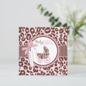 Invitation Carré de Cheetah Girl Pink B (Debout devant)