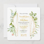 Invitation Carré de cristal géométrique or (Devant)