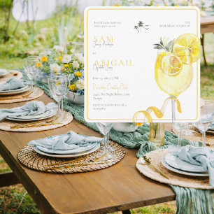 Invitation Carré de dîner de répétition tropical Limoncello