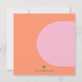 Invitation carré de douche nuptiale rose et orange (Dos)