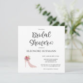 Invitation Carré de douche nuptiale rose hauts tal (Debout devant)