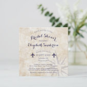 Invitation Carré de Fête de l'mariée thématique po (Debout devant)