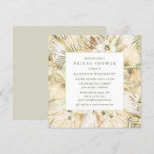 Invitation Carré de Fête des mariées de la Pampas Grass Boho