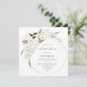 Invitation Carré de Fêtes des mariées florales de Boho blanc (Debout devant)