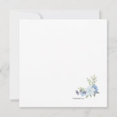 Invitation Carré de fleurs bleues (Dos)