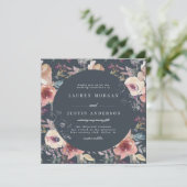 Invitation carré de jardin nostalgique Mariage (Debout devant)