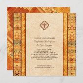 Invitation Carré de la Croix-Chrétienne Aztec Fiesta (Devant / Derrière)