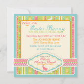 Invitation Carré de l'invitation de Bunny Hop (Dos)