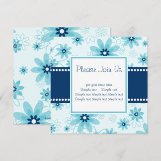 Invitation Carré de marées bleues personnalisées