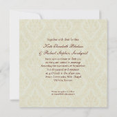 Invitation Carré de mariage d'Etude de Fleurs Vintage (Dos)