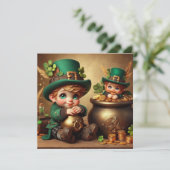 Invitation Carré de St Patrick's Pot of Gold Boy Leprechaun (Debout devant)
