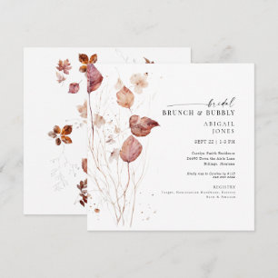 Invitation Carré Déjeuner de Mariage d'Automne & Shower de Bu