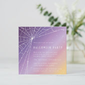 Invitation Carré Diamond Spider Web Halloween Party (Debout devant)