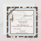 Invitation Carré d'invitation de garçon Safari (Dos)