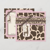 Invitation Carré d'invitation de Safari Girl B (Devant / Derrière)