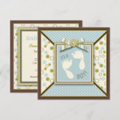 Invitation Carré d'invitation de Tiny Toes (Devant / Derrière)