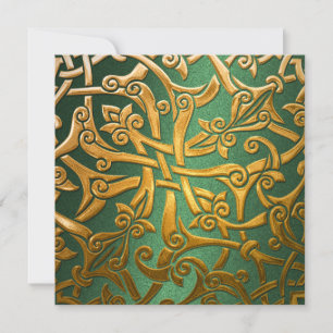 Invitation Carré d'invitation Gold Celtic Motif