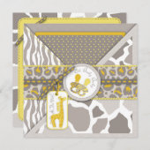 Invitation Carré d'invitation Safari Twins (Devant / Derrière)