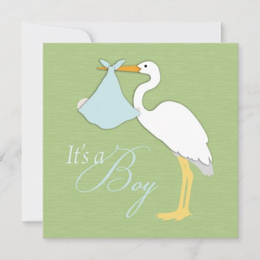 Invitation Carré d'invitation Stork Boy (Devant)