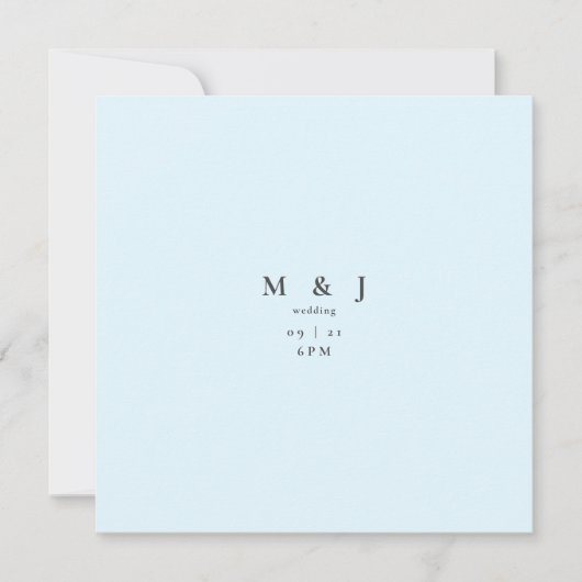 Invitation Carré élégant et simple moderne Ice Blue Mariage (Devant)