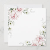 Invitation Carré floral | Aquarelle Roses roses roses (Dos)