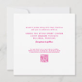 Invitation Carré floral rétro rose et Mariage jaune (Dos)