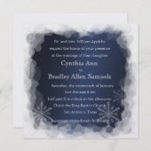 Invitation Carré Icy Frame de neige (Devant / Derrière)