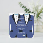 Invitation Carré Light Blue Gay Wedding Invite (Debout devant)