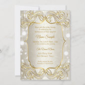 Invitation Carré magique Quinceanera or Beige Argent (Dos)