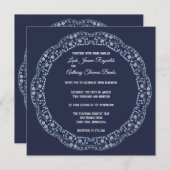 Invitation Carré Mandala Bleu (Devant / Derrière)