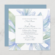 Carré Mariage couleur  Blue Lilies