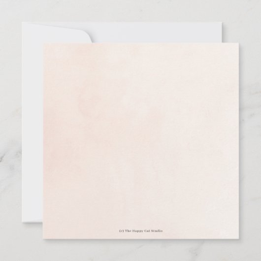 Invitation Carré Mariage rose pâle rose pâle (Dos)