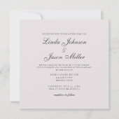 Invitation Carré moderne classique Mariage rose pâle  (Devant)