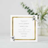 Invitation Carré moderne Noël or Noël Rose Mariage de Noël (Debout devant)