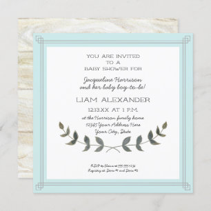 Invitation Carré Moderne Simple Farmhouse Baby Boy Shoy