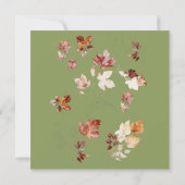 Invitation Carré Moss Green Bridal Brunch d'automne et bulle (Dos)