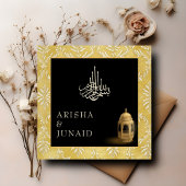 Invitation Carré musulman de la Royal Dorée Damask Mariage