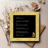 Invitation Carré musulman de la Royal Dorée Damask Mariage