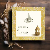Invitation Carré musulman de la Royal Dorée Damask Mariage