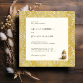 Invitation Carré musulman de la Royal Dorée Damask Mariage