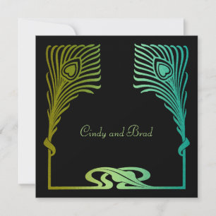 Invitation Carré Peacock Set 1104
