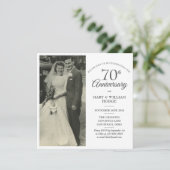 Invitation carré photo Mariage du 70e anniversaire (Debout devant)