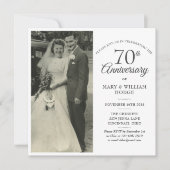 Invitation carré photo Mariage du 70e anniversaire (Devant)