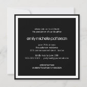 Invitation Carré photo moderne Graduation Party (Dos)