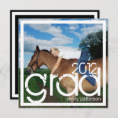 Invitation Carré photo moderne Graduation Party (Devant / Derrière)