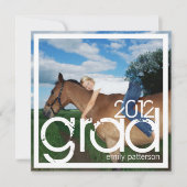 Invitation Carré photo moderne Graduation Party (Devant)