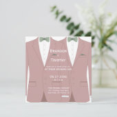 Invitation Carré Pink Gay Wedding Invite (Debout devant)