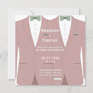 Invitation Carré Pink Gay Wedding Invite